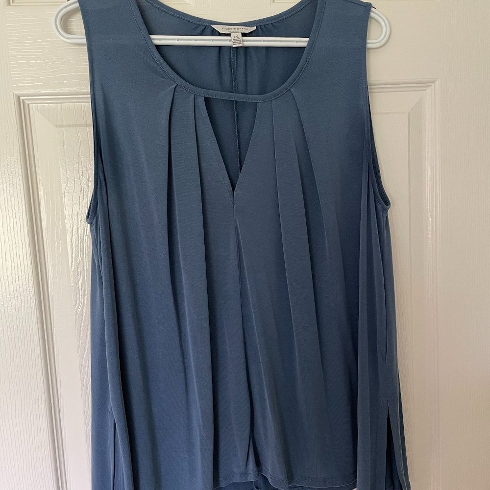 Lucky Brand Sleeveless Flowy Top - Blue (Large)
